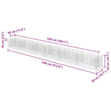 Gabbione Letto Rialzato in Acciaio Zincato 540x50x50 cm