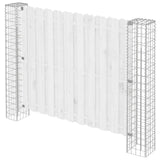 Palo della recinzione 2 pcs Argento 20 x 20 x 190 cm Metallo