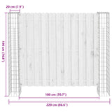 Palo della recinzione 2 pcs Argento 20 x 20 x 190 cm Metallo