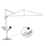 Ombrellone a Sbalzo Palo in Alluminio 300x300 cm Antracite