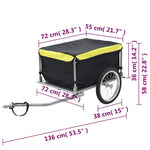 Rimorchio da Bici Nero e Giallo 65 kg