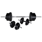 Panca Multifunzione con Bilanciere e Set di Manubri 60,5 kg