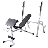 Panca Multifunzione con Bilanciere e Set di Manubri 60,5 kg