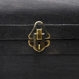 Baule del Tesoro in Legno Nero 90x51x42 cm