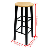 Tavolo e Sgabelli da Bar Set 3 pz in Legno e Acciaio