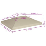 Copertura Superiore per Gazebo 310 g/m 4x3m Beige