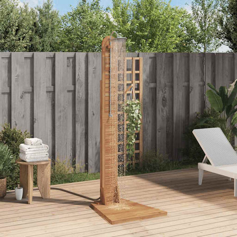 Doccia da Giardino in Legno Massello di Teak 70x75x204cm