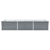 Letto Rialzato Giardino in Acciaio Zincato 240x80x45 cm Grigio