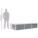 Letto Rialzato Giardino in Acciaio Zincato 240x80x45 cm Grigio