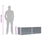 Letto Rialzato Giardino in Acciaio Zincato 160x40x45 cm Grigio