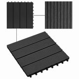 Piastrella per Decking 11 pcs Nero 30 x 30 cm WPC