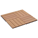 Piastrella per Decking 11 pcs Teak riciclato 30 x 30 cm WPC