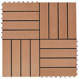 Piastrella per Decking 11 pcs Teak riciclato 30 x 30 cm WPC