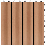 Piastrella per Decking 11 pcs Teak riciclato 30 x 30 cm WPC