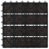 Piastrella per Decking 11 pcs Marrone Scuro 30 x 30 cm WPC