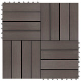 Piastrella per Decking 11 pcs Marrone Scuro 30 x 30 cm WPC