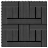 Piastrella per Decking 11 pcs Nero 30 x 30 cm WPC