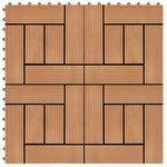 Piastrelle per Decking in WPC 11 pz 30x30cm 1mq Colore Teak