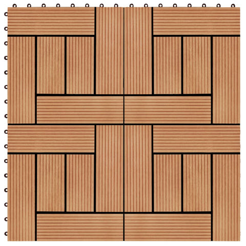 Piastrelle per Decking in WPC 11 pz 30x30cm 1mq Colore Teak