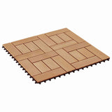 Piastrella per Decking 11 pcs Teak riciclato 30 x 30 cm WPC