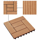 Piastrella per Decking 11 pcs Teak riciclato 30 x 30 cm WPC