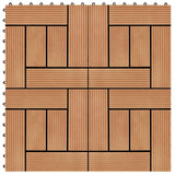 Piastrella per Decking 11 pcs Teak riciclato 30 x 30 cm WPC