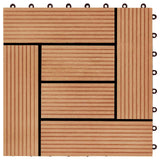 Piastrella per Decking 11 pcs Teak riciclato 30 x 30 cm WPC