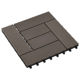 Piastrella per Decking 11 pcs Marrone Scuro 30 x 30 cm WPC
