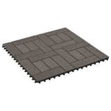 Piastrella per Decking 11 pcs Marrone Scuro 30 x 30 cm WPC