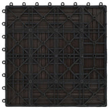 Piastrella per Decking 11 pcs Marrone Scuro 30 x 30 cm WPC