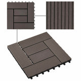 Piastrella per Decking 11 pcs Marrone Scuro 30 x 30 cm WPC