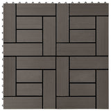 Piastrella per Decking 11 pcs Marrone Scuro 30 x 30 cm WPC