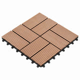 Piastrella per Decking 11 pcs Marrone 30 x 30 cm WPC