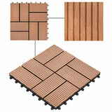 Piastrella per Decking 11 pcs Marrone 30 x 30 cm WPC