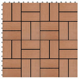 Piastrella per Decking 11 pcs Marrone 30 x 30 cm WPC