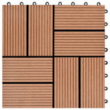 Piastrella per Decking 11 pcs Marrone 30 x 30 cm WPC
