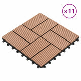 Piastrella per Decking 11 pcs Marrone 30 x 30 cm WPC