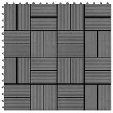 Piastrella per Decking 11 pcs Grigio 30 x 30 cm WPC