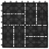 Piastrella per Decking 11 pcs Nero 30 x 30 cm WPC