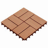 Piastrella per Decking 11 pcs Teak riciclato 30 x 30 cm WPC