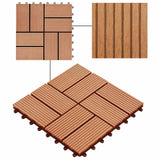 Piastrella per Decking 11 pcs Teak riciclato 30 x 30 cm WPC