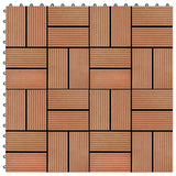 Piastrella per Decking 11 pcs Teak riciclato 30 x 30 cm WPC