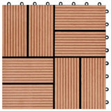 Piastrella per Decking 11 pcs Teak riciclato 30 x 30 cm WPC