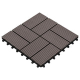 Piastrella per Decking 11 pcs Marrone Scuro 30 x 30 cm WPC