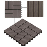 Piastrella per Decking 11 pcs Marrone Scuro 30 x 30 cm WPC