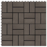 Piastrella per Decking 11 pcs Marrone Scuro 30 x 30 cm WPC