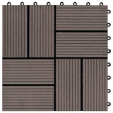 Piastrella per Decking 11 pcs Marrone Scuro 30 x 30 cm WPC