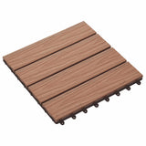 Piastrella per Decking 11 pcs Marrone Chiaro 30 x 30 cm WPC