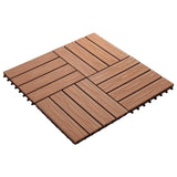 Piastrella per Decking 11 pcs Marrone Chiaro 30 x 30 cm WPC
