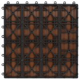 Piastrella per Decking 11 pcs Marrone Chiaro 30 x 30 cm WPC